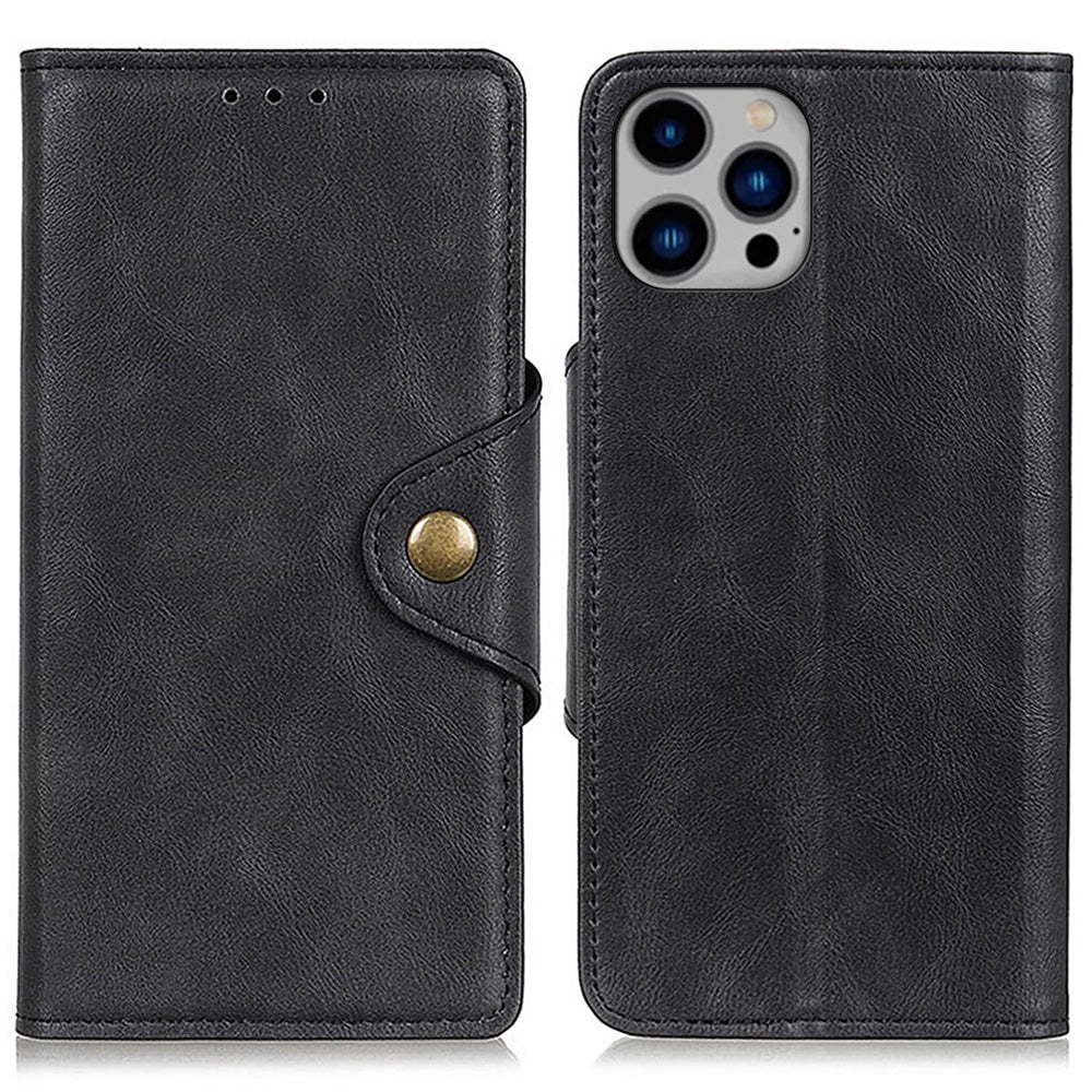 For iPhone 15 Pro Mobile Phone Cover Brass Buckle PU Leather TPU Case Stand Wallet Shell For iPhone 15 Pro Mobile Phone Cover Brass Buckle PU Leather TPU Case Stand Wallet Shell